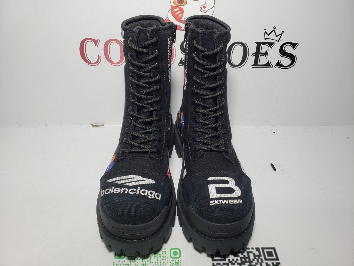 COCOSHOES QC | Balenciaga Strike Men's Combat Boot Black 694042W2H131000