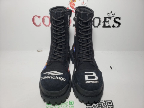COCOSHOES QC | Balenciaga Strike Men's Combat Boot Black 694042W2H131000