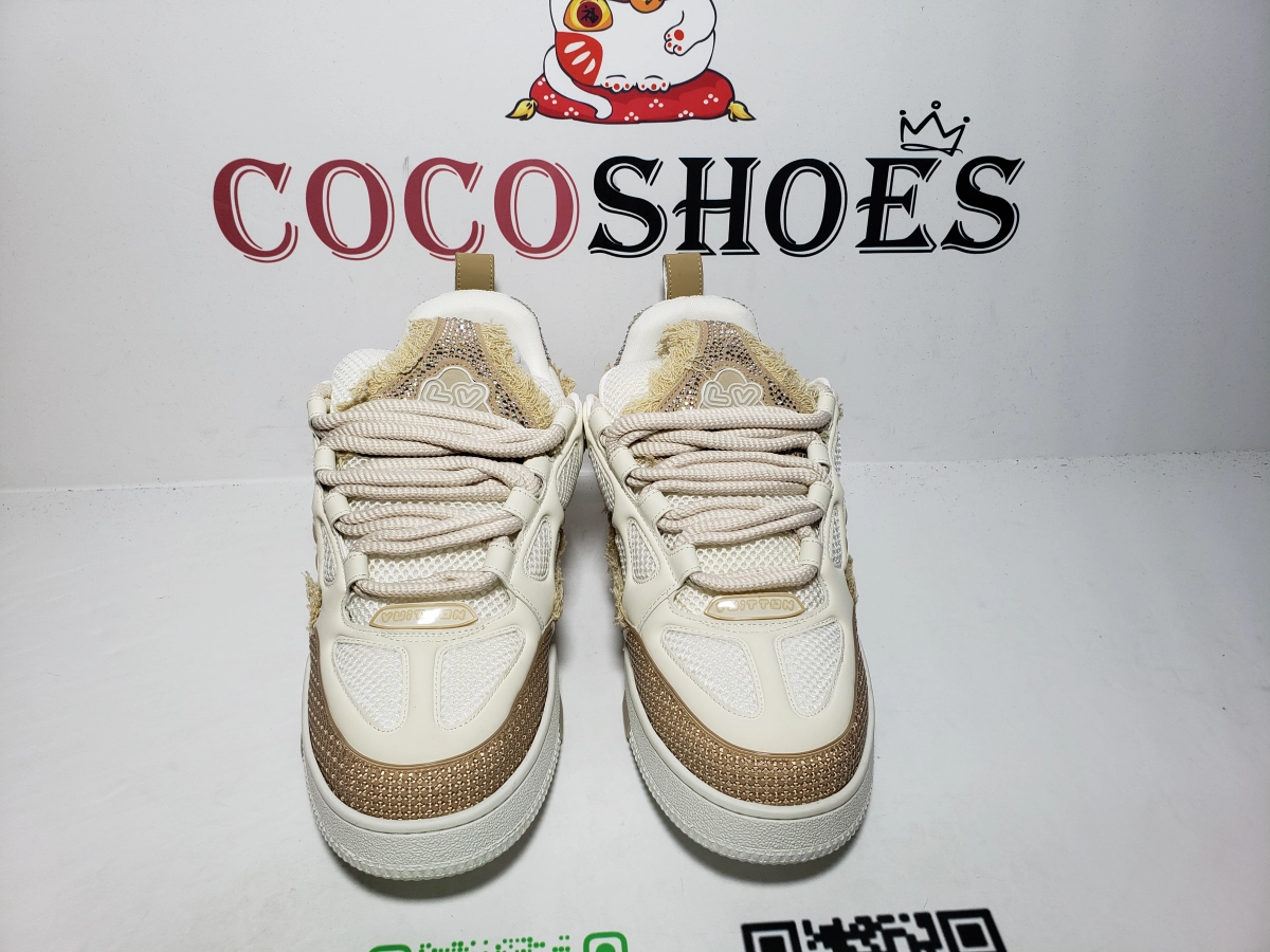COCOSHOES QC | Louis Vuitton LV Skate Sneaker Horse Hair Apricot Diamond