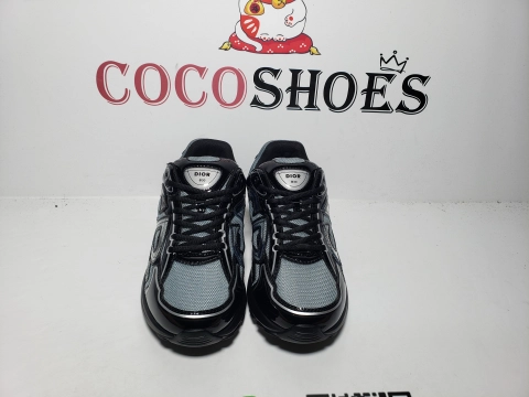 COCOSHOES QC | Dior B30 Round Head Logo Sneakers Patent Leather Gray