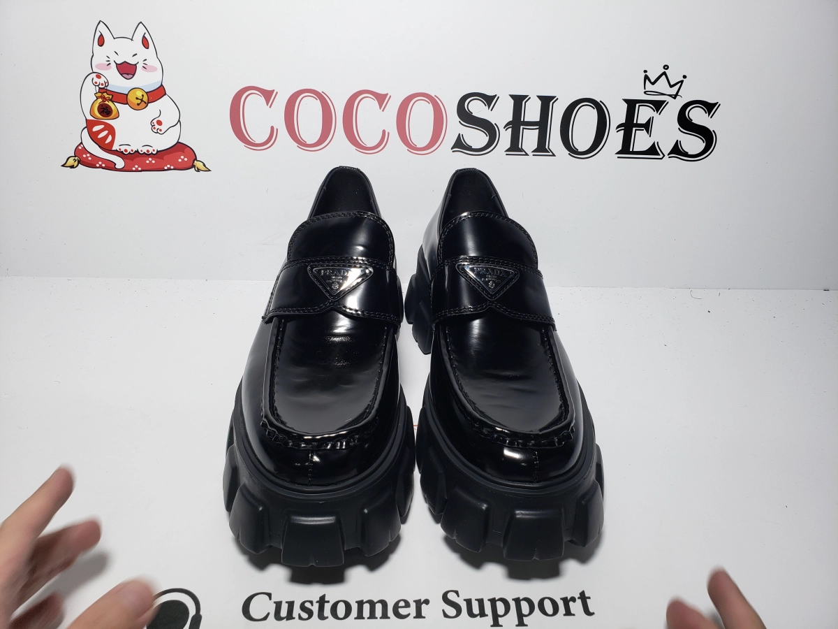 COCOSHOES QC | Prada Monolith leather loafers Black