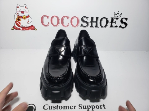 COCOSHOES QC | Prada Monolith leather loafers Black