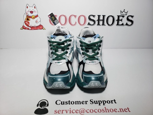 COCOSHOES QC | Balenciaga Runner Sneaker White Blue Green 772767W3RMU9034