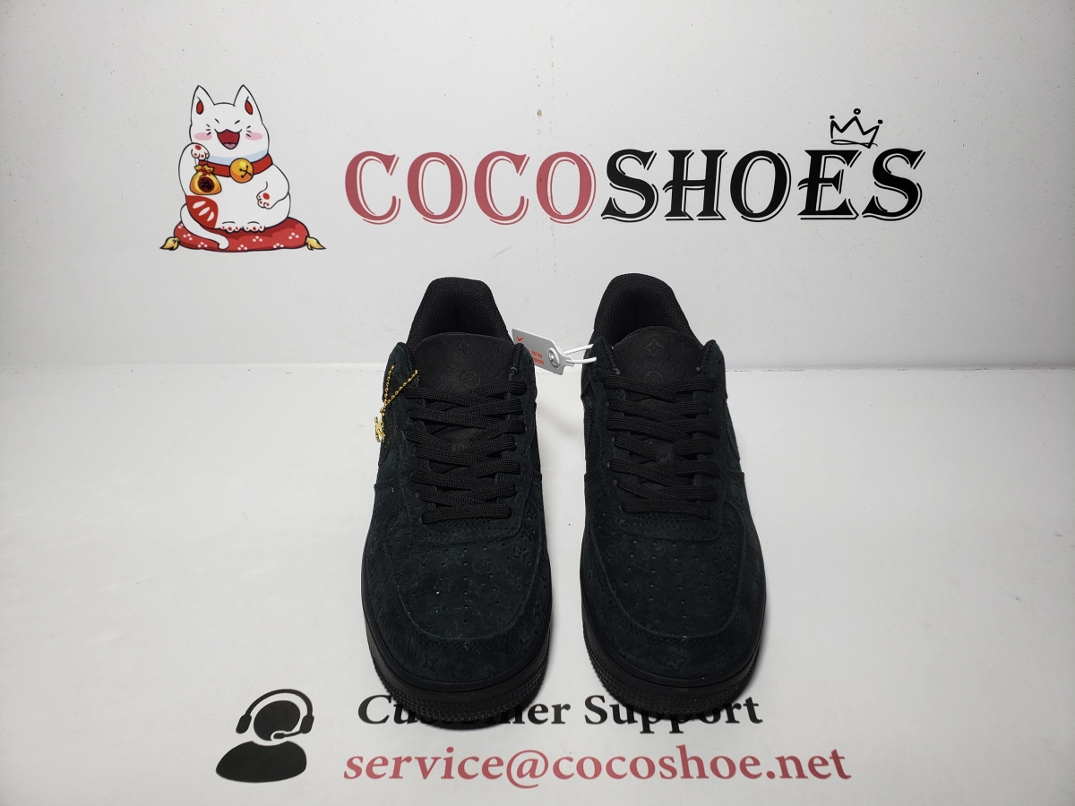 COCOSHOES QC | Louis Vuitton x Nike Air Force 1 Low All Black 1A9VD7