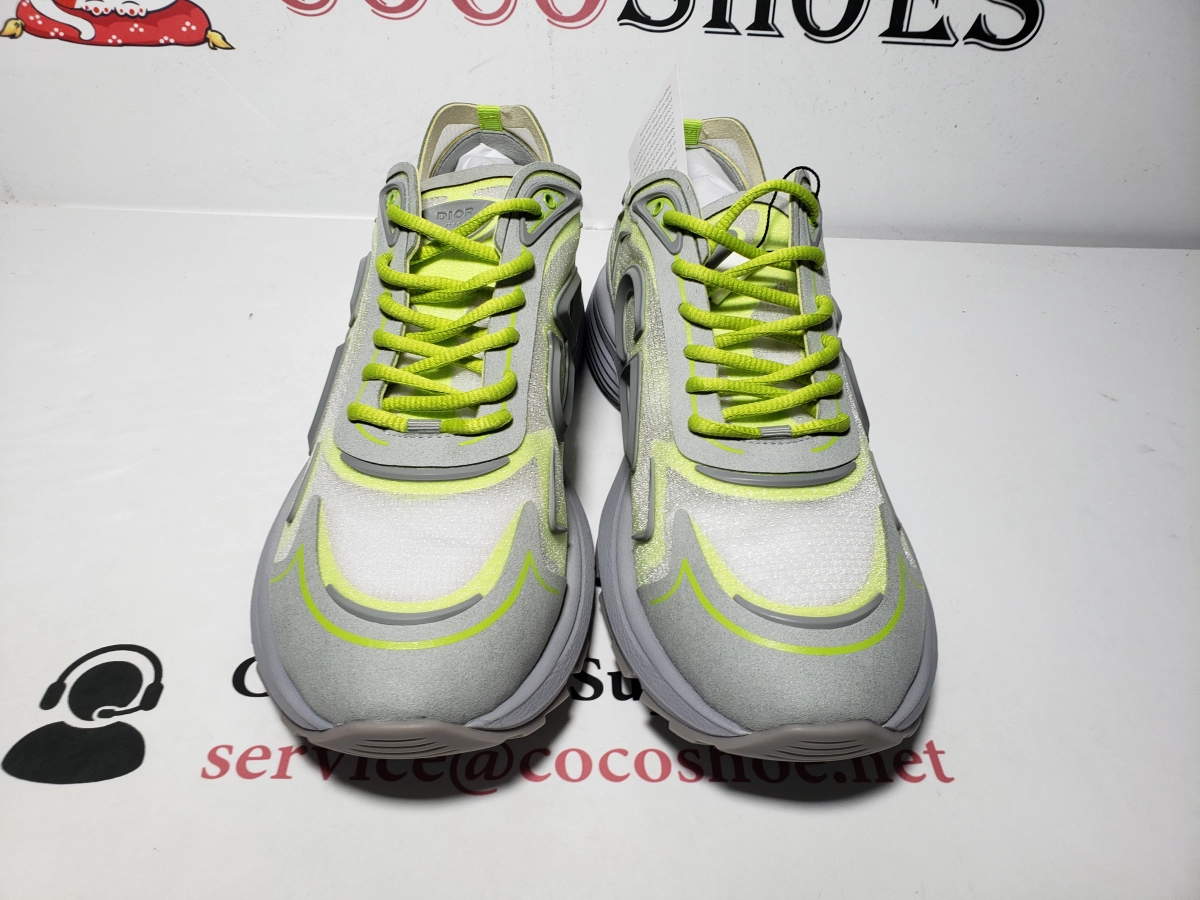 COCOSHOES QC | Dior B30 Countdown Tech Sneaker Fluorescent Light Green