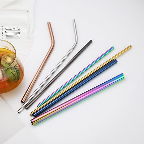 Stainless Steel Straws Set – Reusable with Cleaning Brush