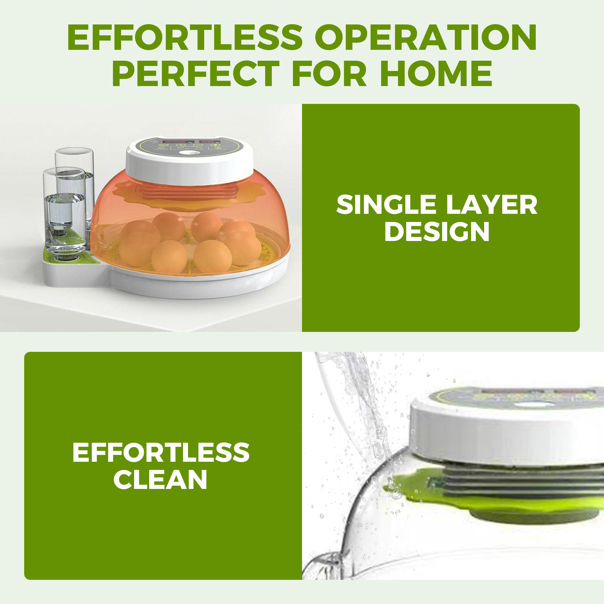 Chicken Egg Incubator Auto Turning 360 Degree Visibility