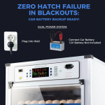 68-Egg Auto-Turn Incubator with Power Outage Protection & Smart Climate Control