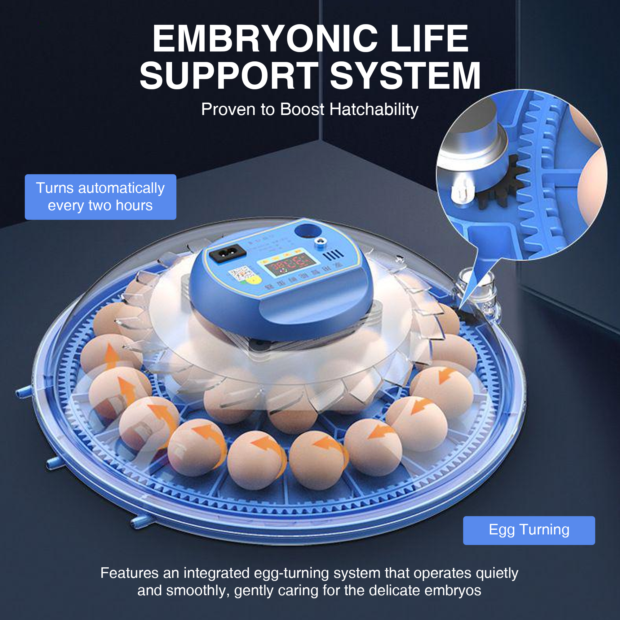 All-in-One UFO Egg Incubator Smart-Thermo & Auto-Hatching