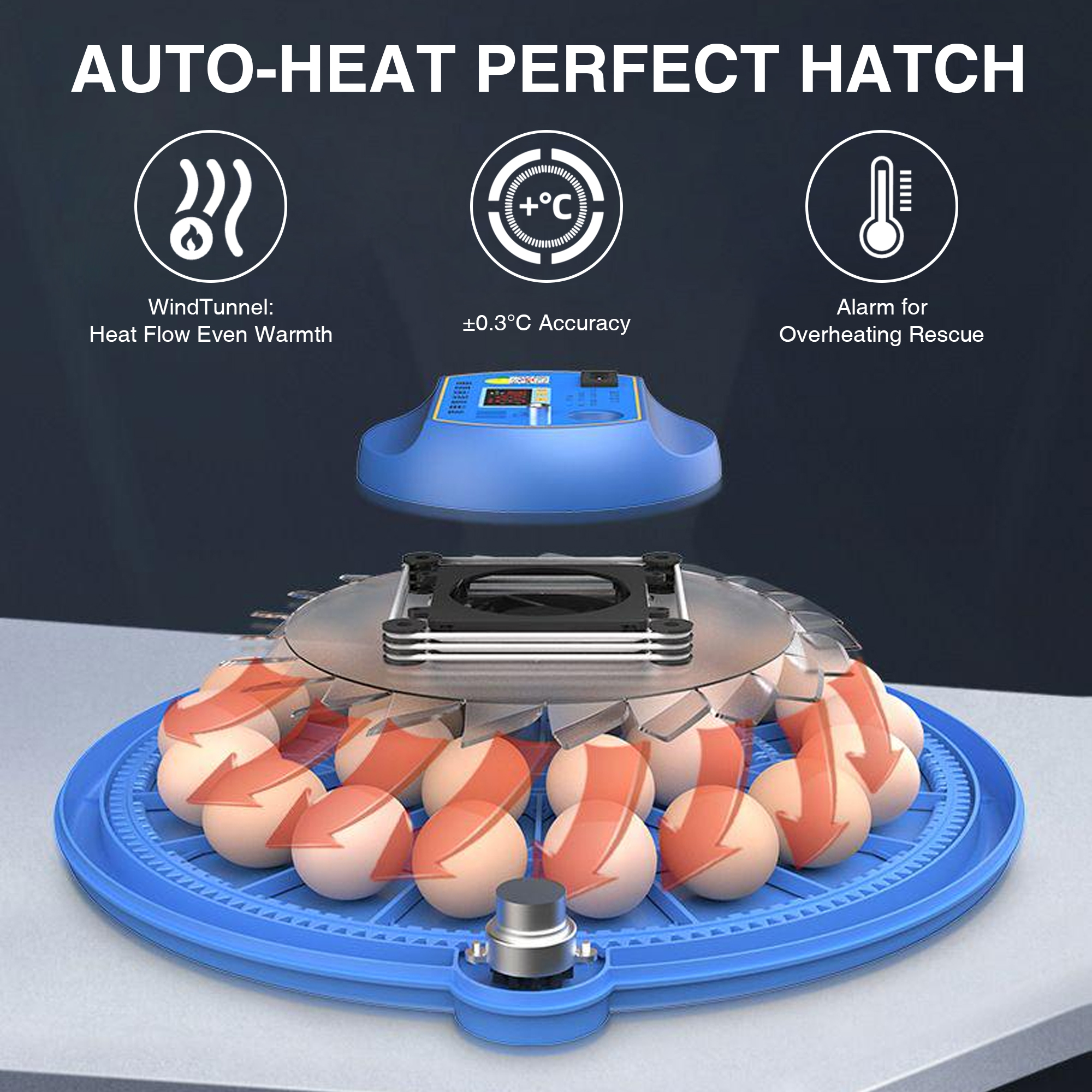 All-in-One UFO Egg Incubator Smart-Thermo & Auto-Hatching