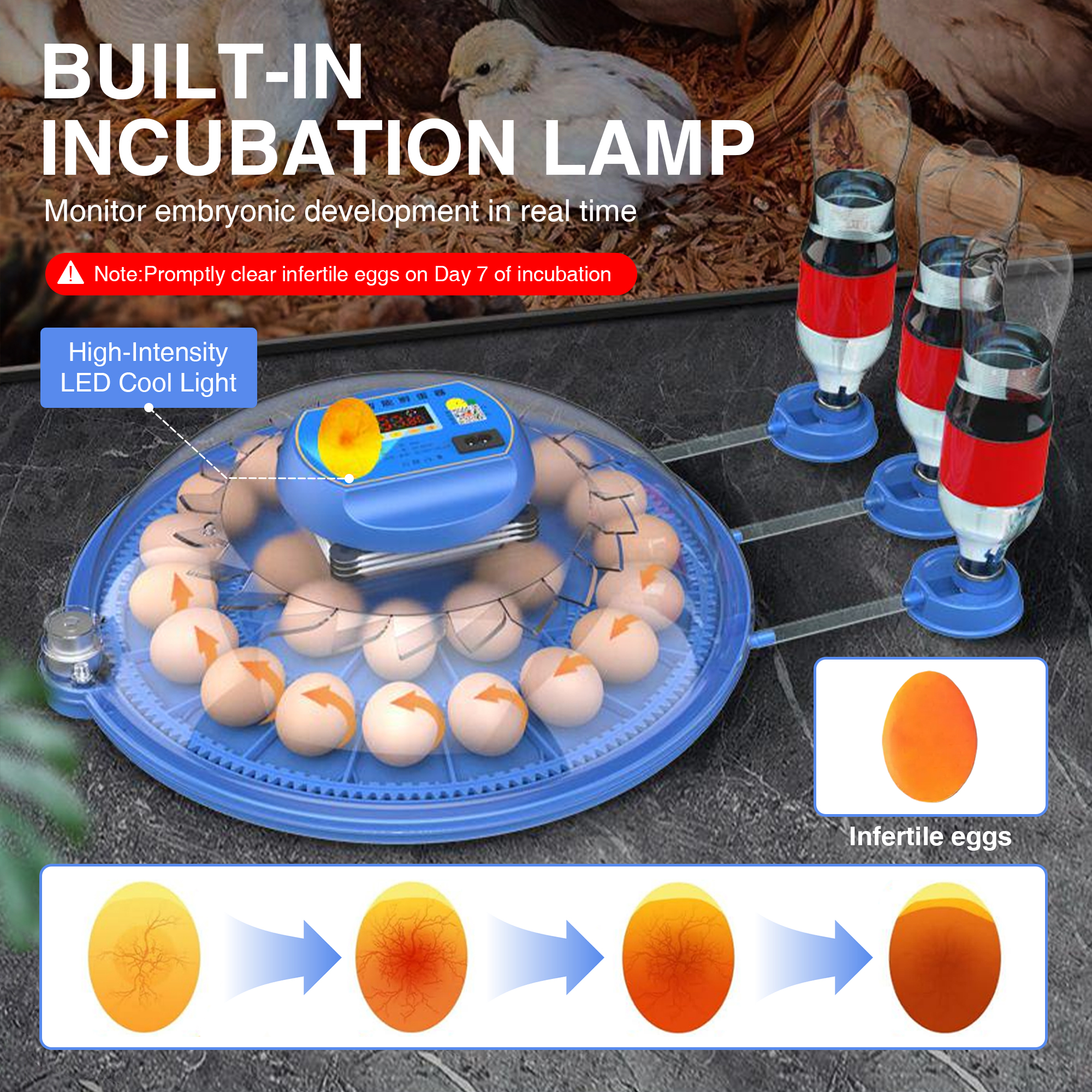 All-in-One UFO Egg Incubator Smart-Thermo & Auto-Hatching