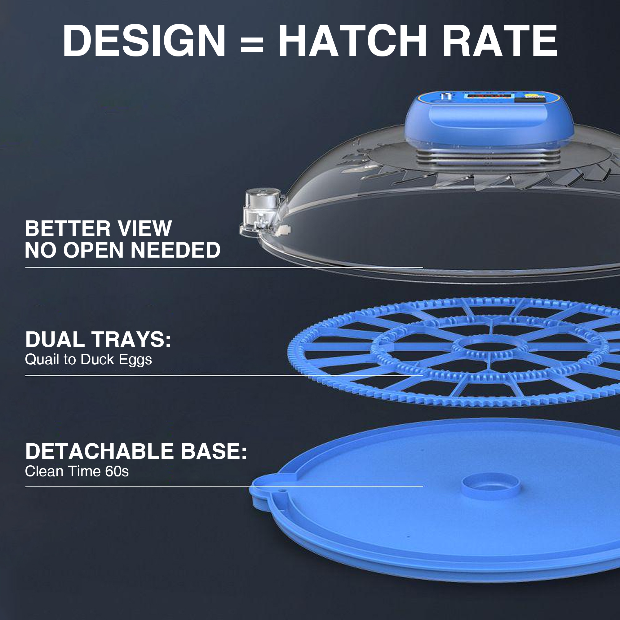 All-in-One UFO Egg Incubator Smart-Thermo & Auto-Hatching