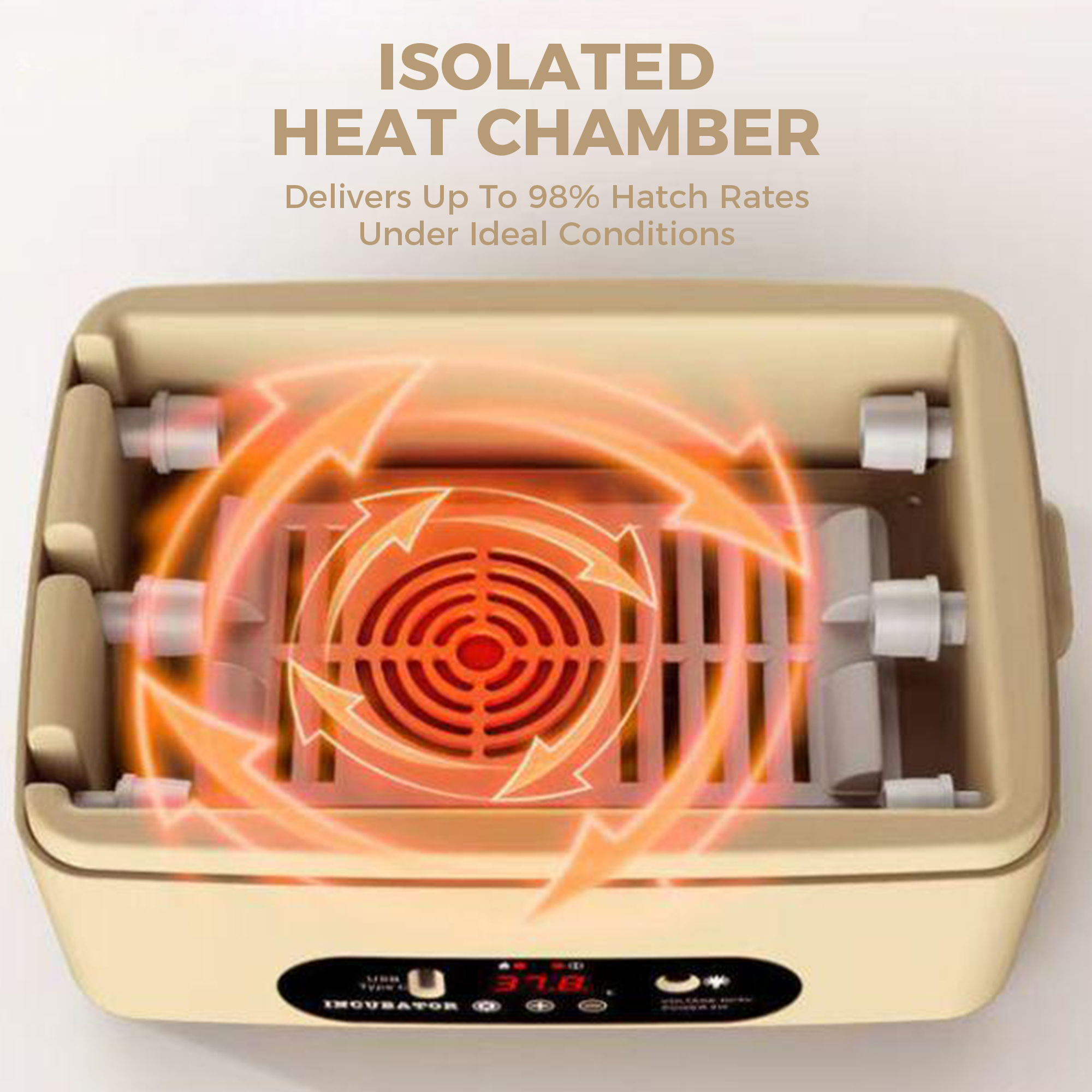 USB-Powered Egg Incubator  6-Egg Auto Roller Silent 