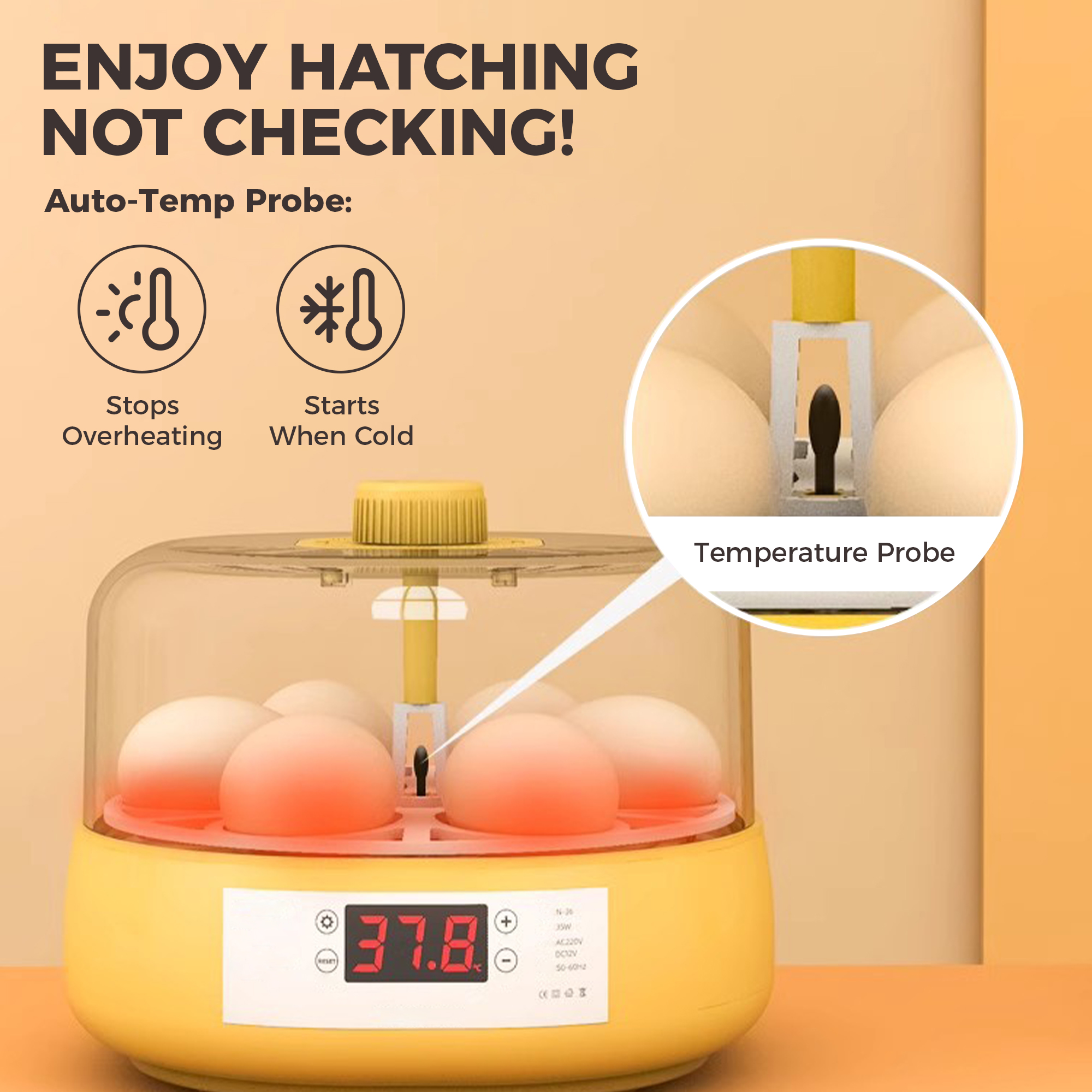 Eggbloom 6-Egg Auto-Turn Incubator