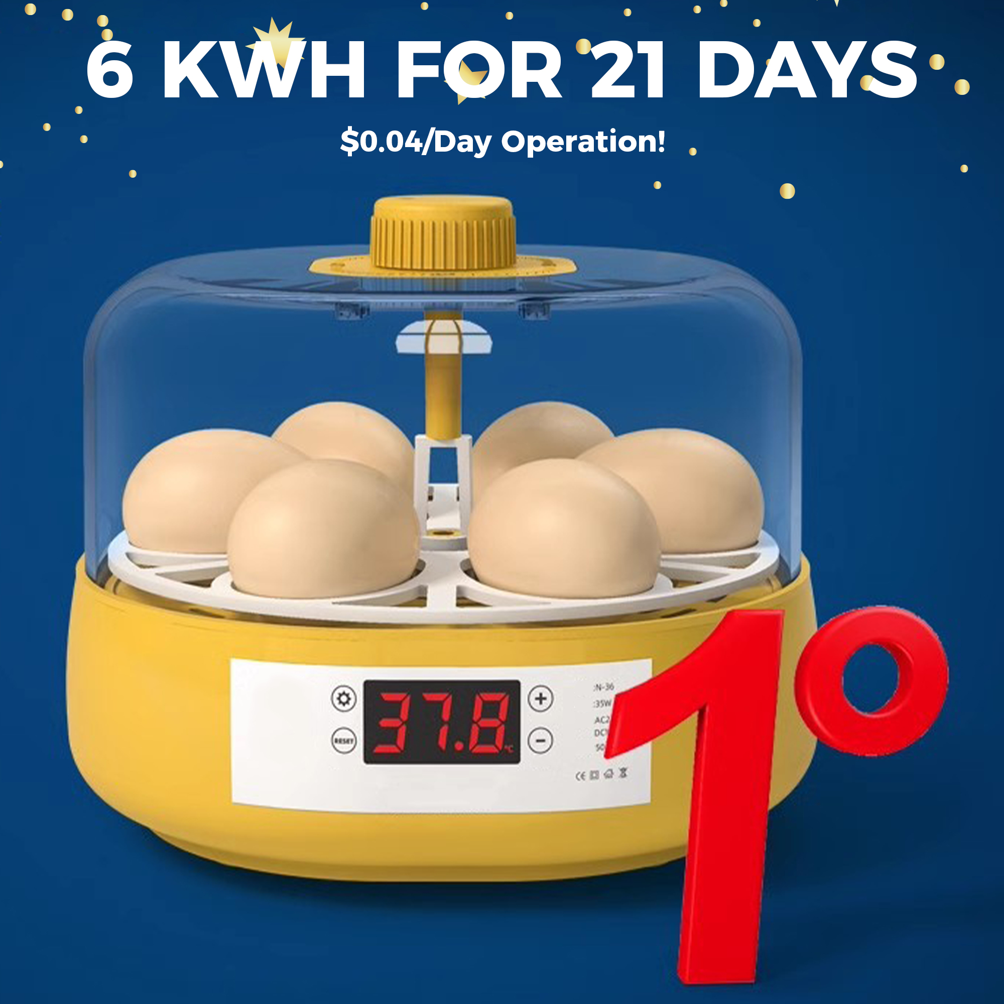 Eggbloom 6-Egg Auto-Turn Incubator