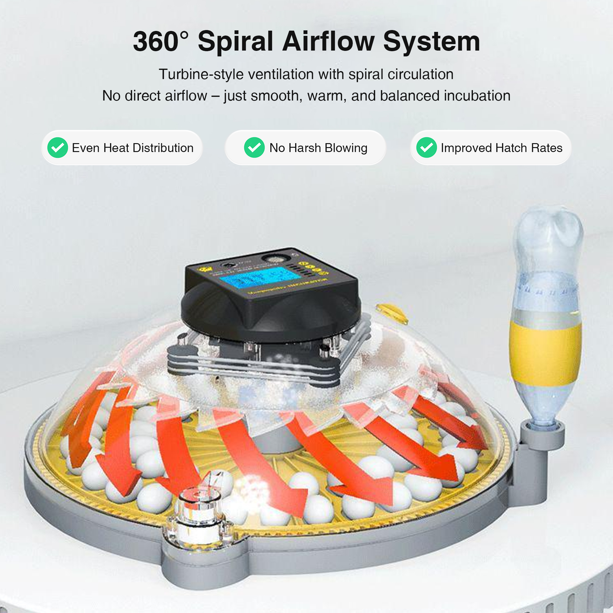 Automatic Egg Incubator with Interchangeable Trays (Chicken, Quail, Bird Options)