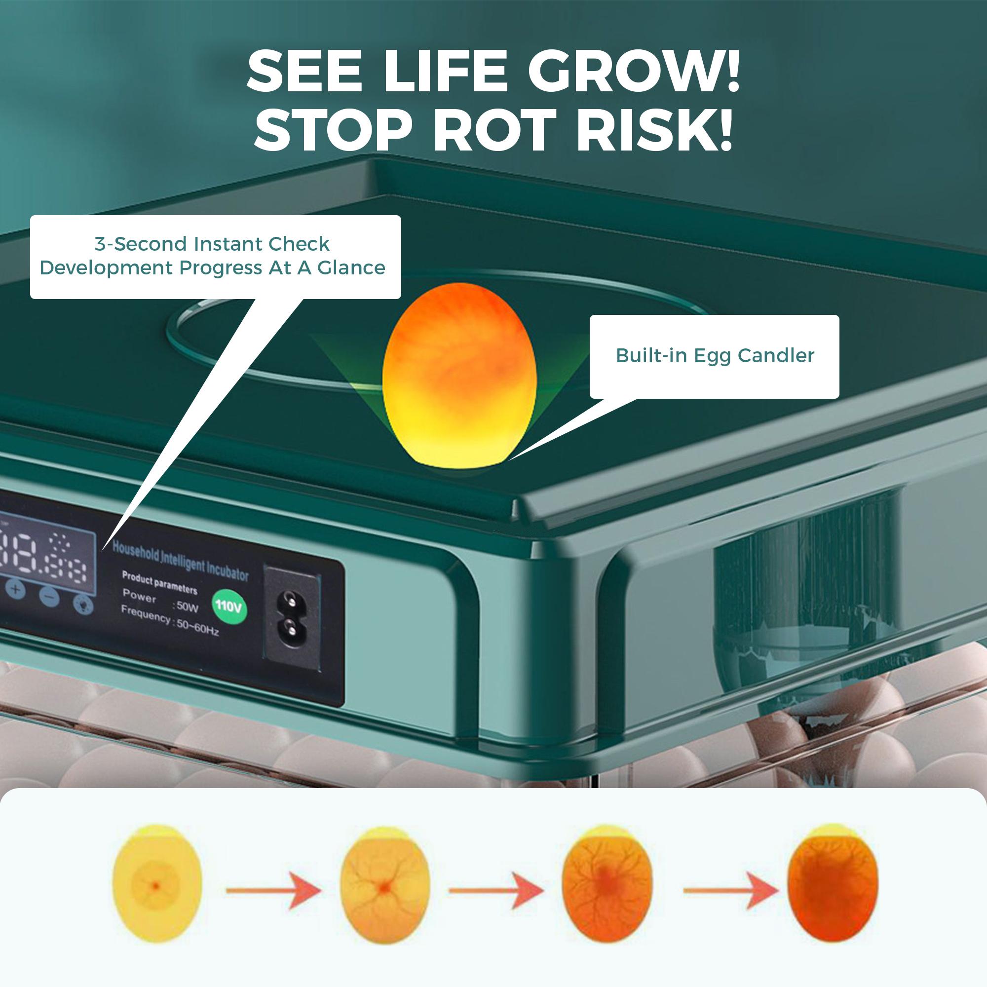 Automatic Duck Egg Incubator with Auto Turn and Dual Motors