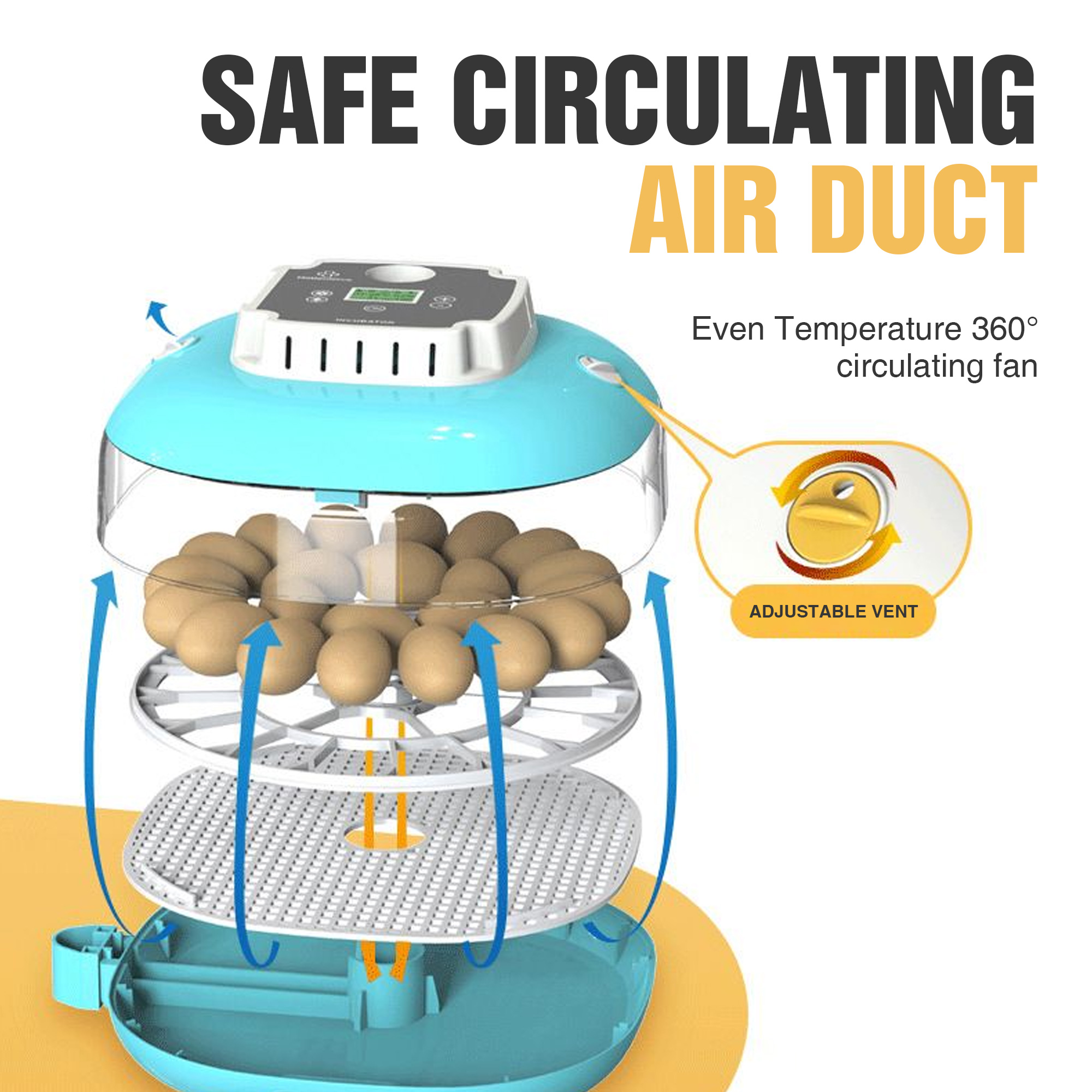  Digital Automatic Egg Incubator with Auto Turning & Humidity Control – 22 Eggs 