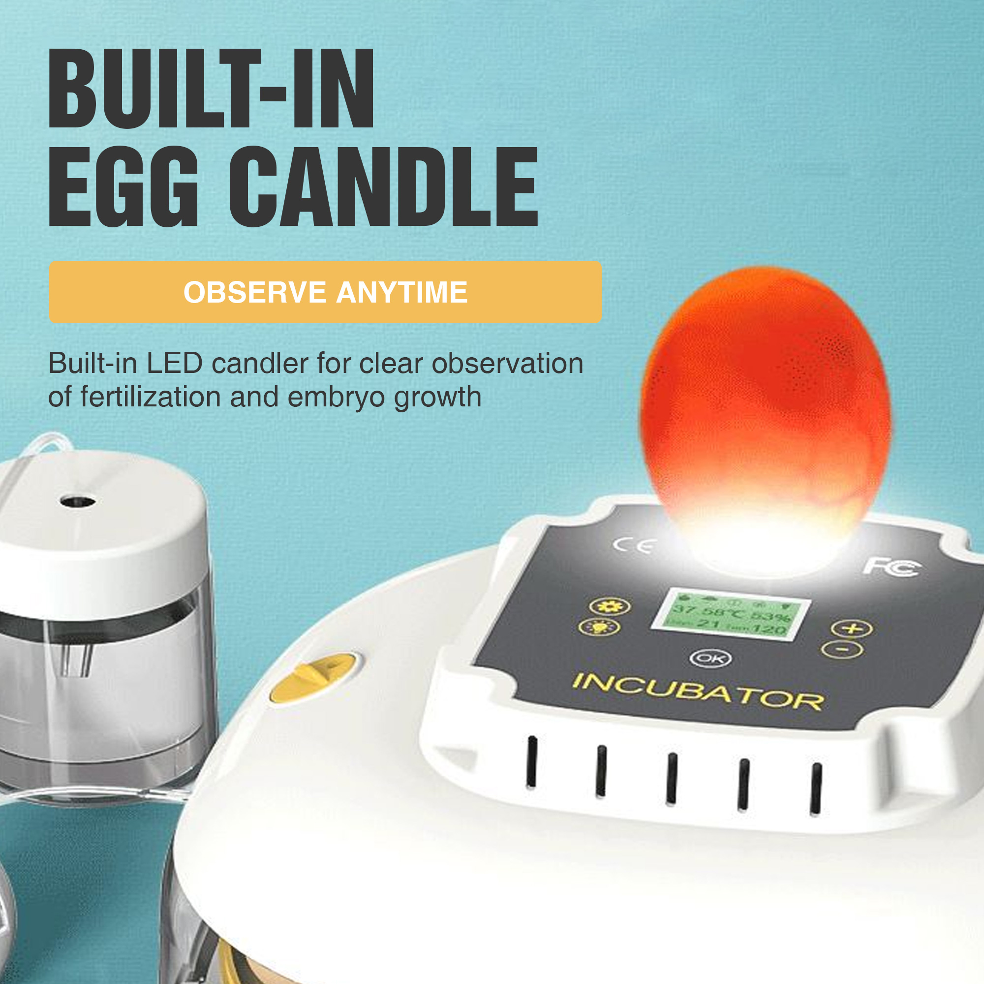  Digital Automatic Egg Incubator with Auto Turning & Humidity Control – 22 Eggs 