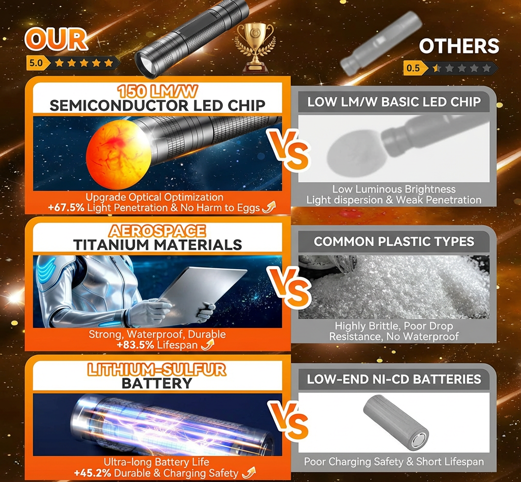 Titanium Series 3.0: High-Intensity LED Egg Candler