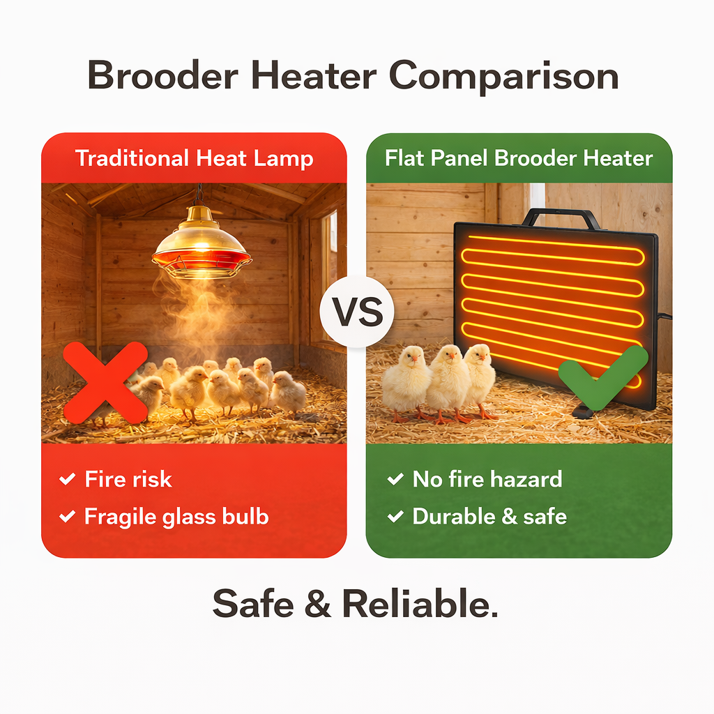 160W Radiant Chicken Coop Heater with Thermostat Control