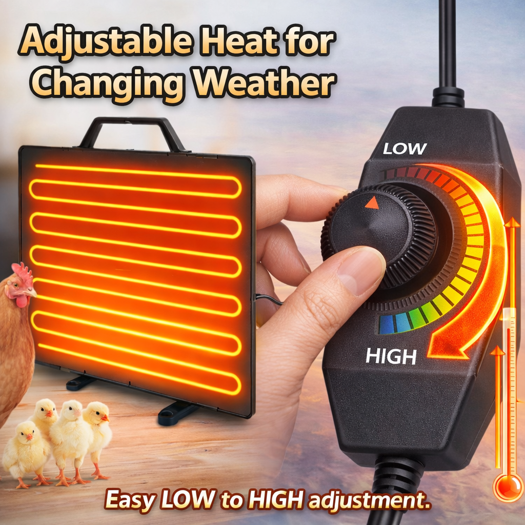 160W Radiant Chicken Coop Heater with Thermostat Control