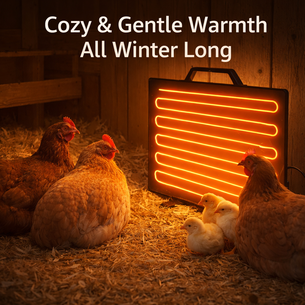 160W Radiant Chicken Coop Heater with Thermostat Control