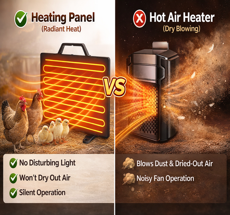 160W Radiant Chicken Coop Heater with Thermostat Control