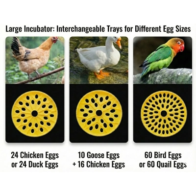 Automatic Egg Incubator with Interchangeable Trays (Chicken, Quail, Bird Options) 02
