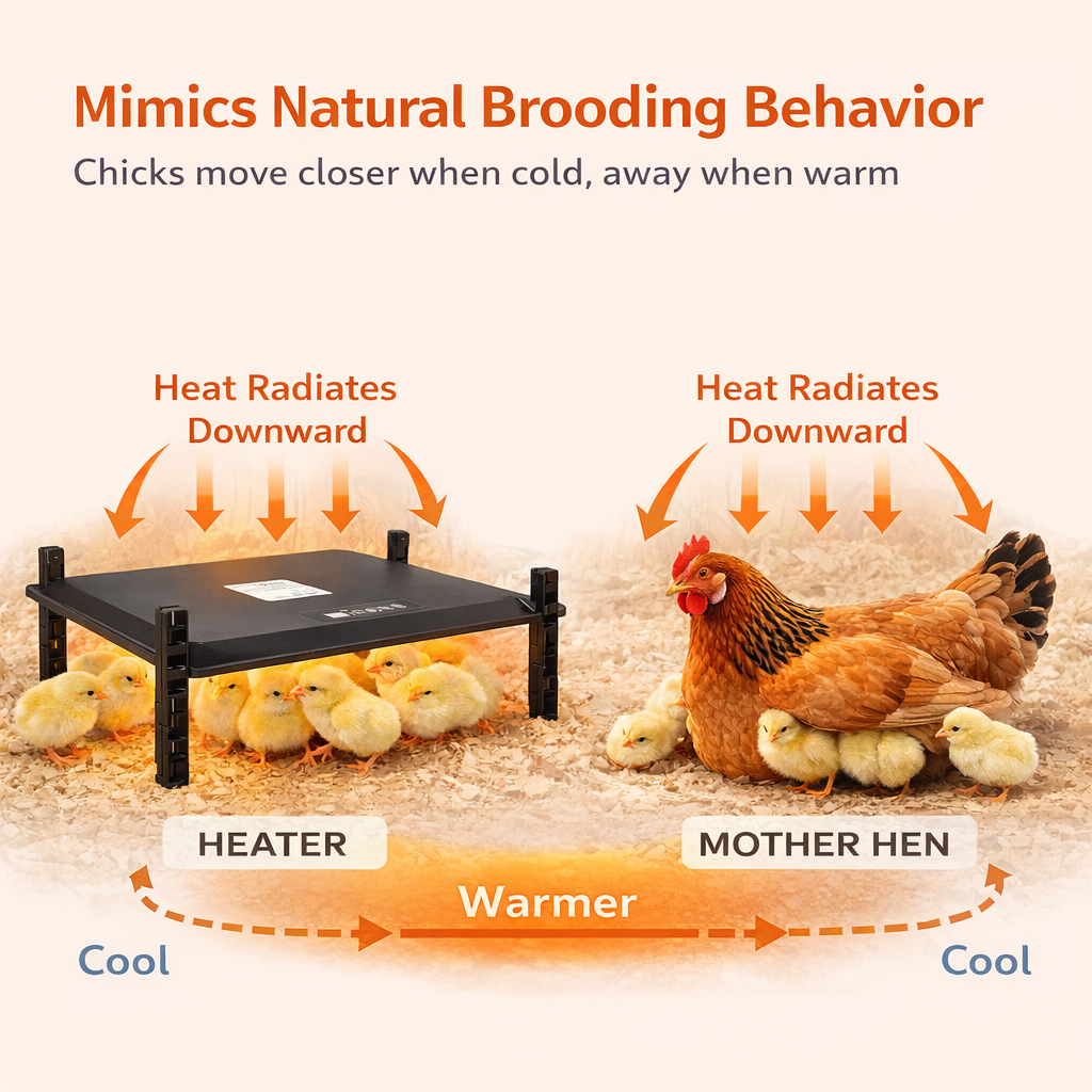 Adjustable Chicken Brooder Heater with Digital Thermostat & Timer