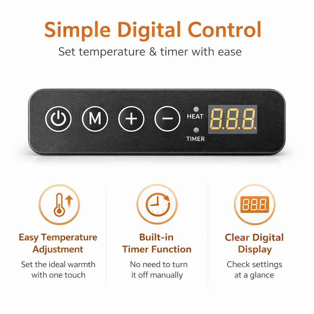 Adjustable Chicken Brooder Heater with Digital Thermostat & Timer