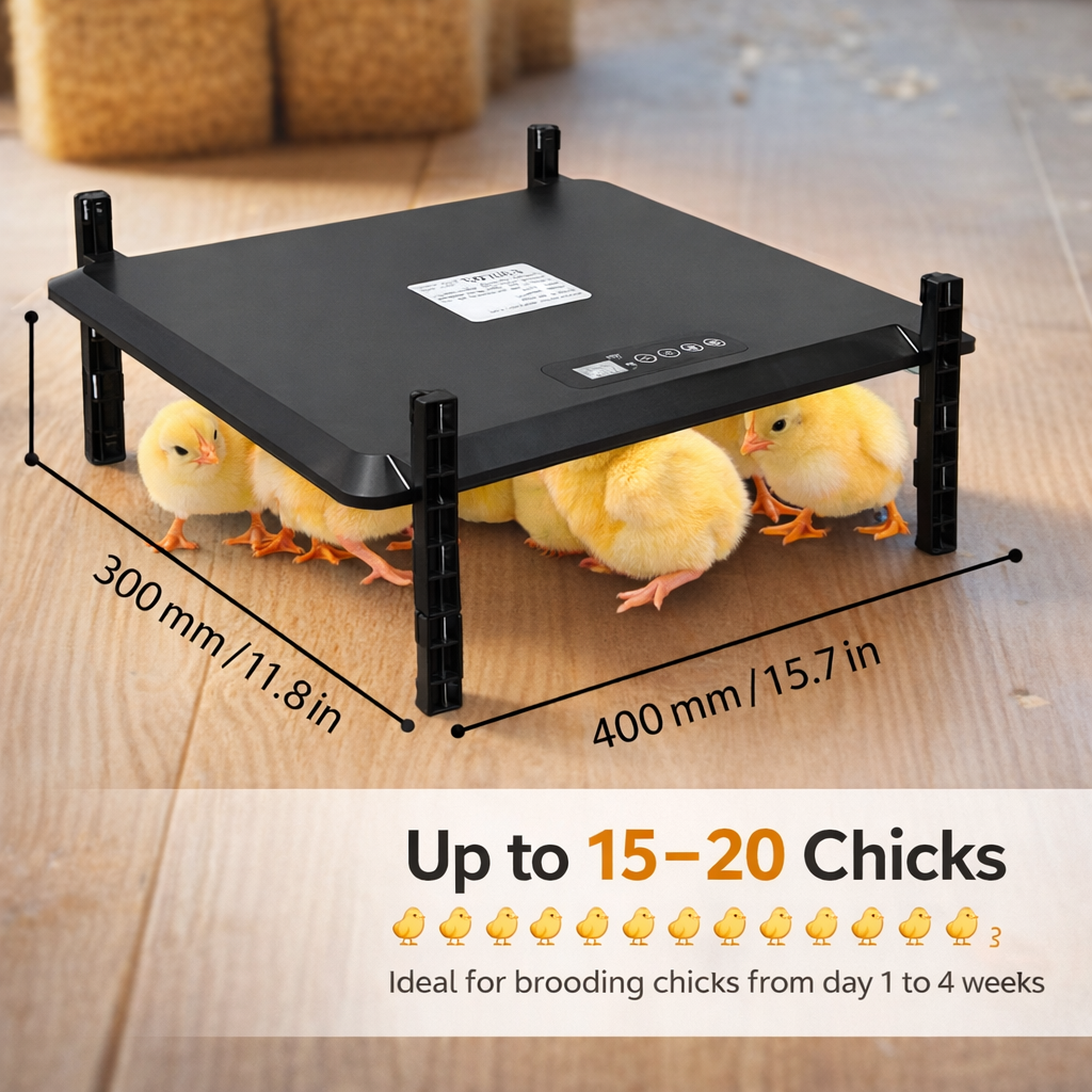 Adjustable Chicken Brooder Heater with Digital Thermostat & Timer
