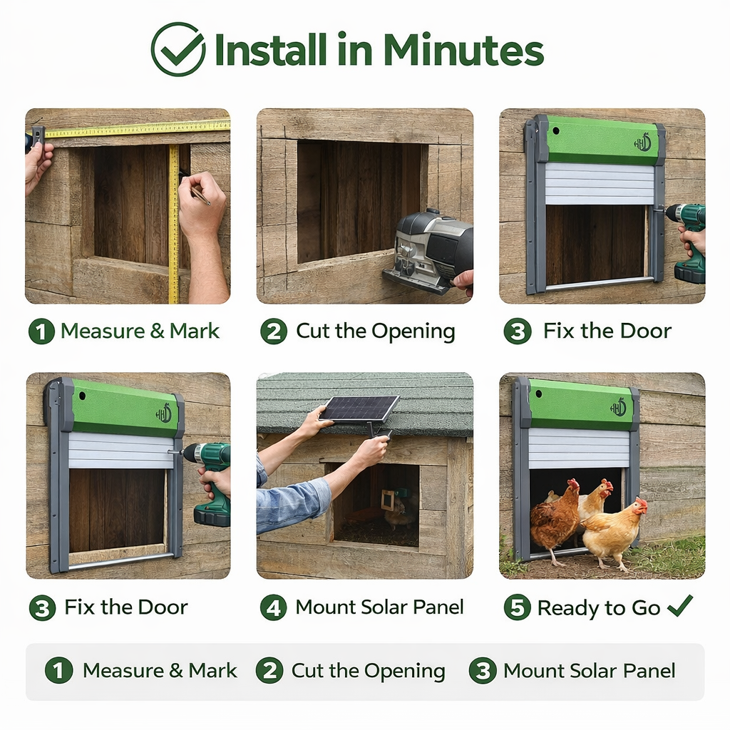 Solar-Powered Automatic Chicken Coop Door with Light Sensor & Timer