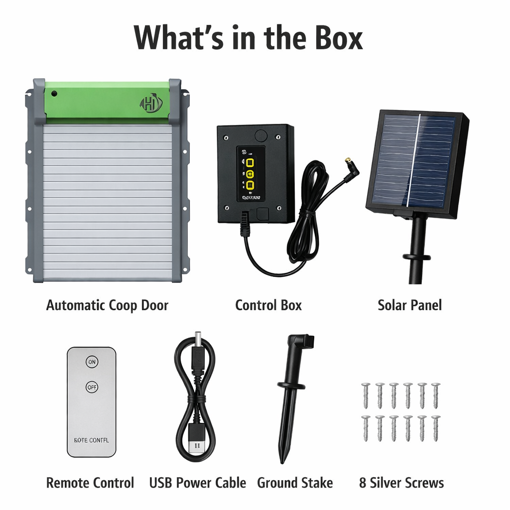 Solar-Powered Automatic Chicken Coop Door with Light Sensor & Timer