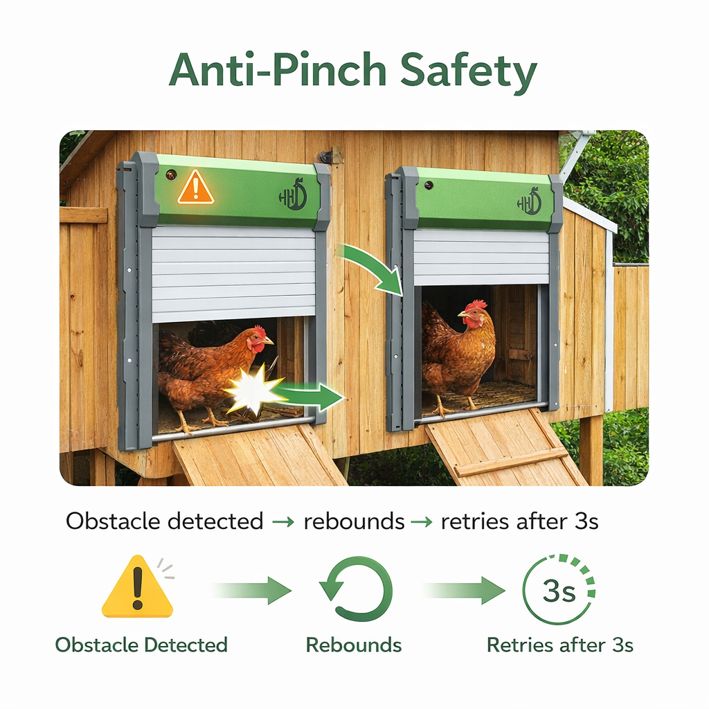 Solar-Powered Automatic Chicken Coop Door with Light Sensor & Timer