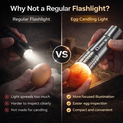 Portable LED Egg Candler – Rechargeable Egg Candling Light 02