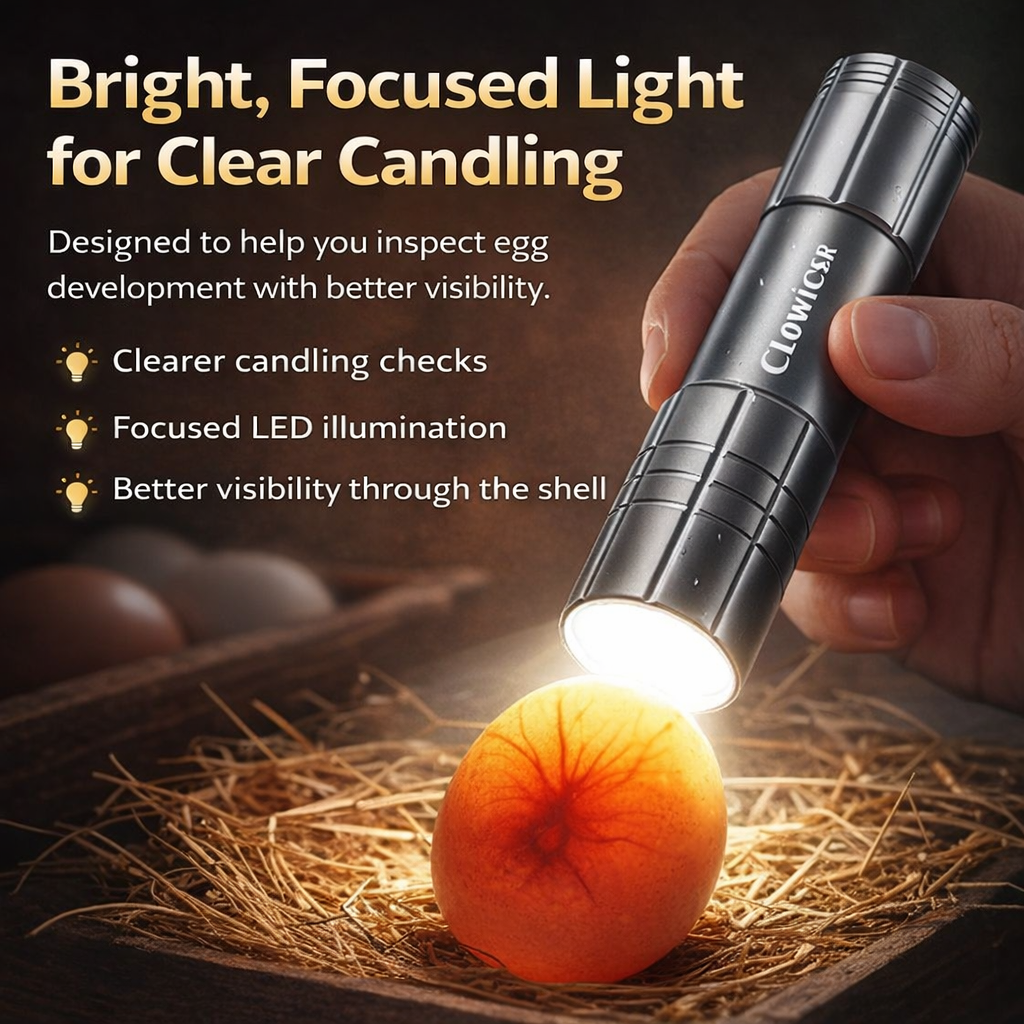 Portable LED Egg Candler – Rechargeable Egg Candling Light