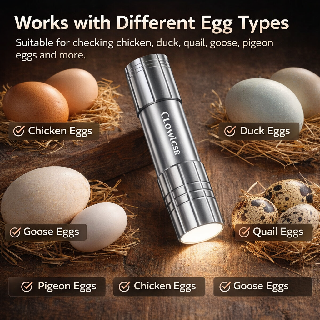 Portable LED Egg Candler – Rechargeable Egg Candling Light