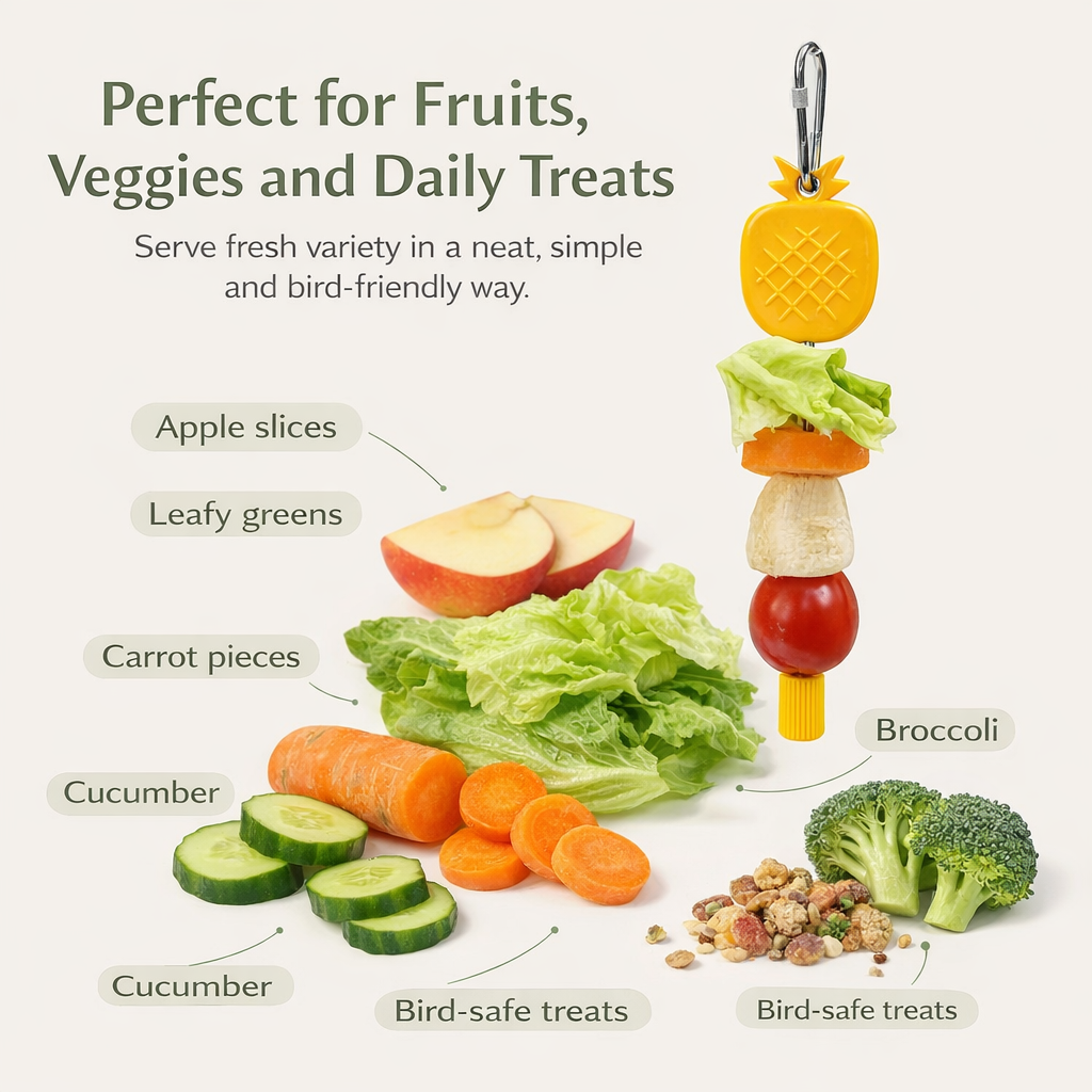 Stainless Steel Bird Fruit & Veggie Skewer 4PS