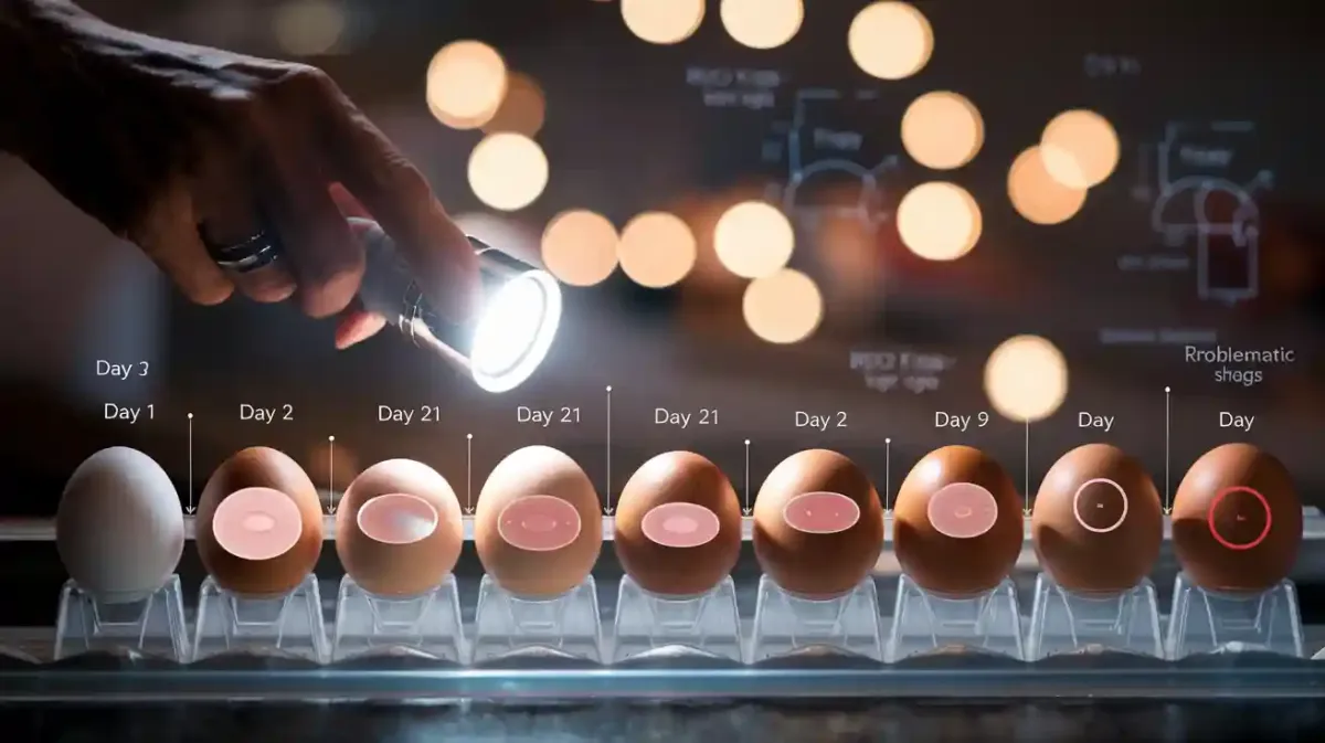 Egg Candling Day-by-Day Photo Guide for Air Cell Growth and Red Flags