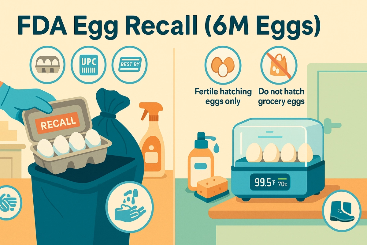 FDA Egg Recall (6M Eggs): Safe Handling — And Why You Should Never Hatch Grocery Store Eggs