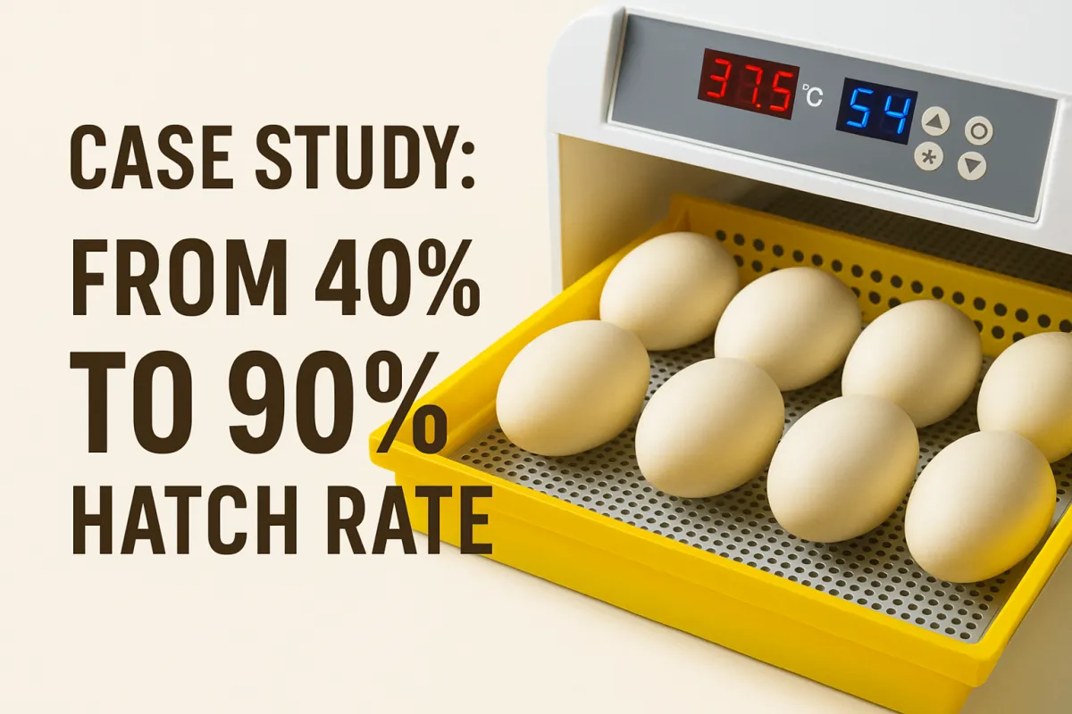 Muscovy duck eggs in an incubator with digital display — case study: from 40% to 90% hatch rate