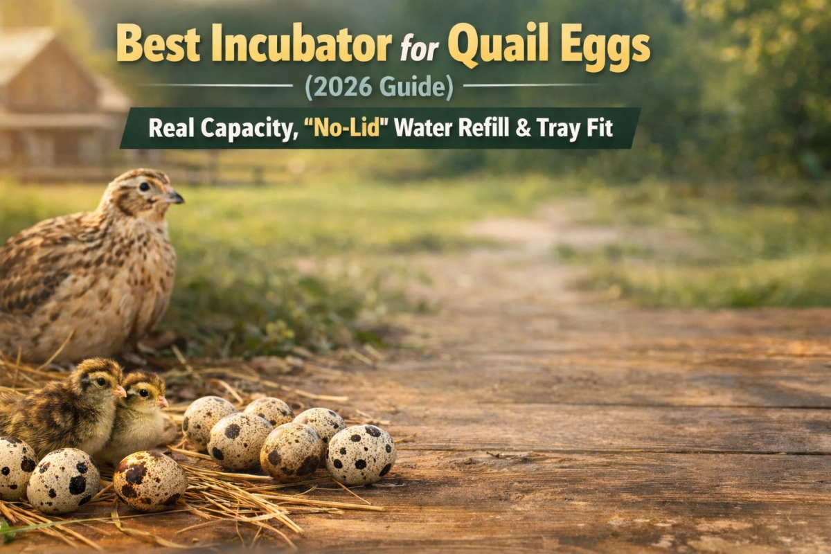Best Incubator for Quail Eggs (2026 Guide): Real Capacity, “No-Lid” Water Refill & Tray Fit