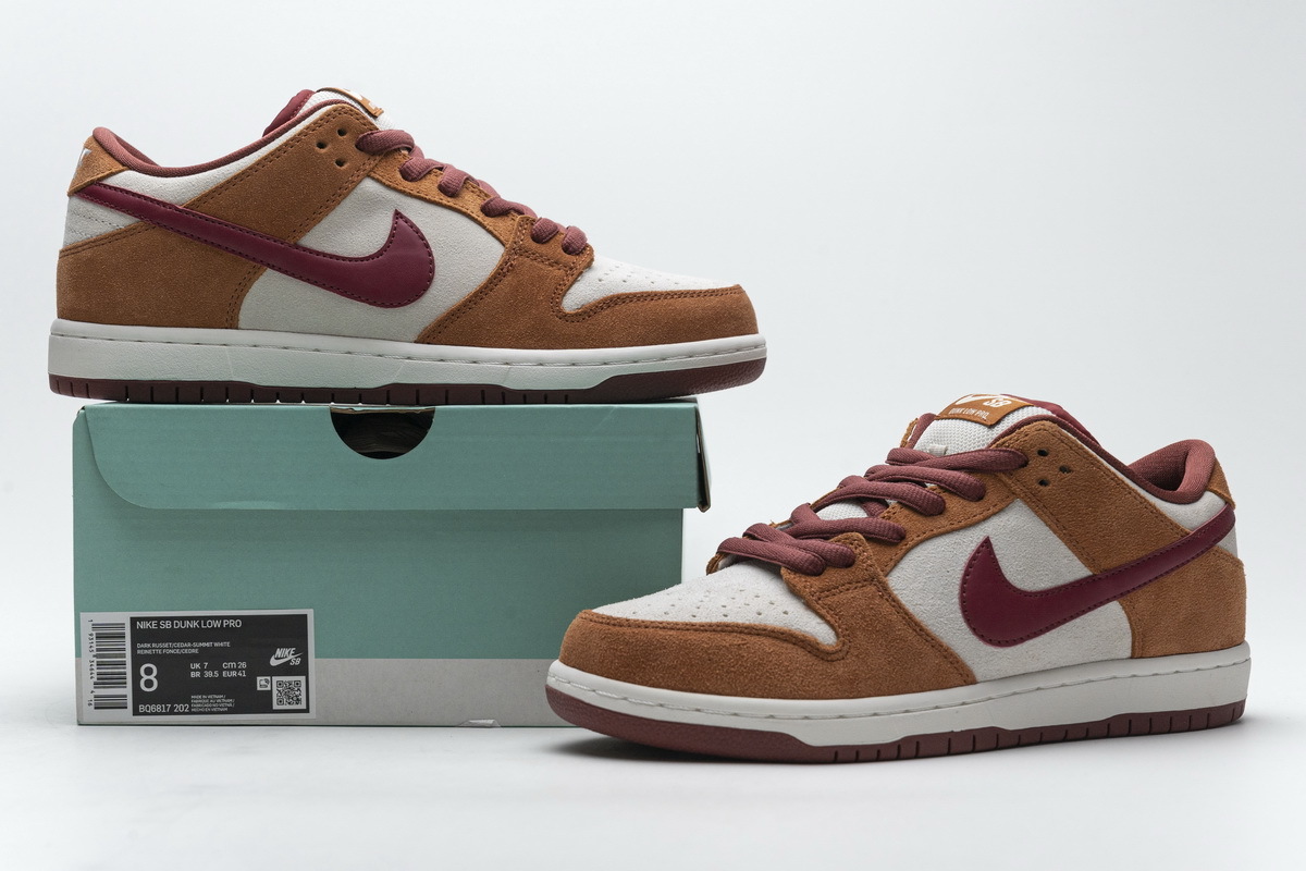 Get Nike SB Dunk Low Pro Dark Russet Cedar BQ6817-202