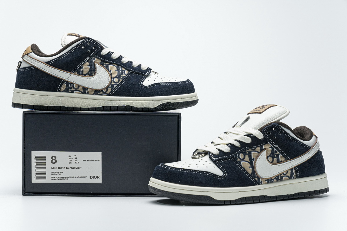 Get Nike Dunk SB SB Dior White Ink Blue