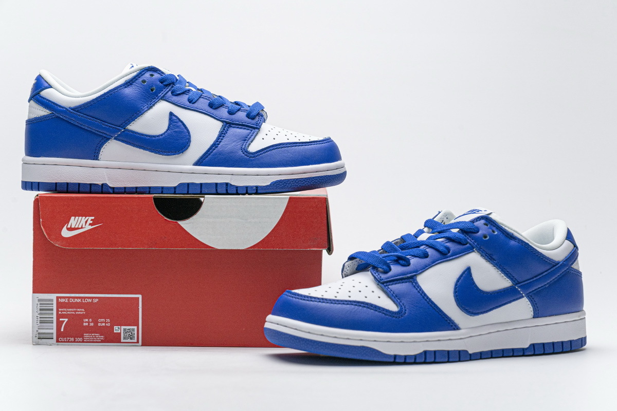 Get Nike Dunk Low SP Kentucky (2020) CU1726-100