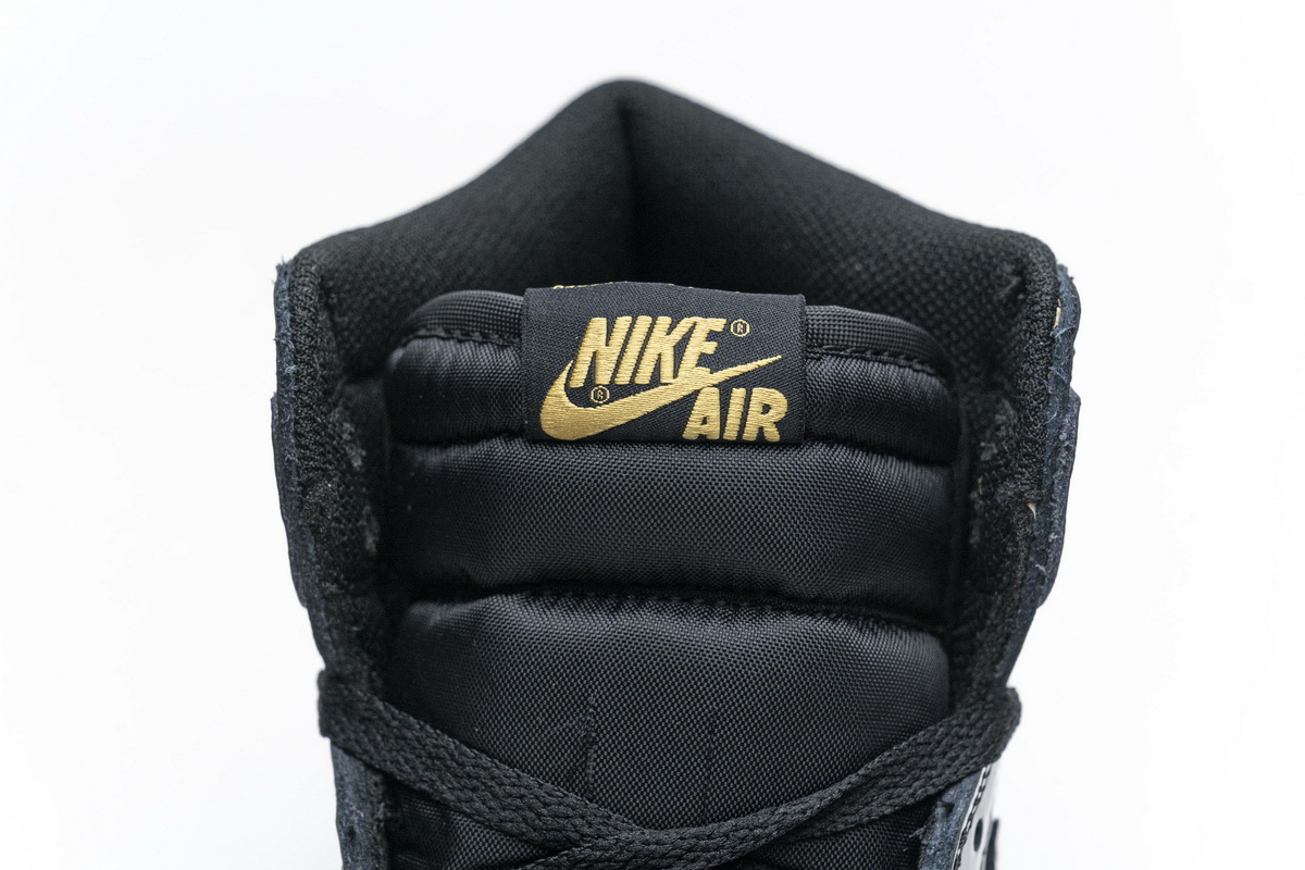 LJR Air Jordan 1 High OG Patent Black Metallic Gold 555088-032 