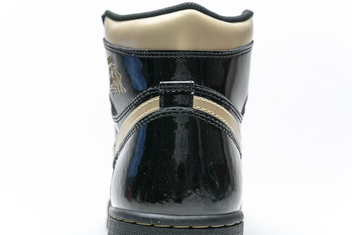 LJR Air Jordan 1 High OG Patent Black Metallic Gold 555088-032 