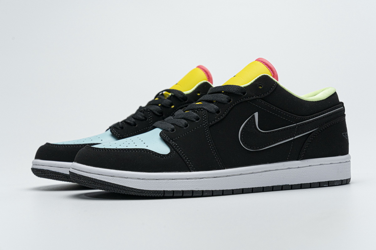 Get Air Jordan 1 Low Black Aurora Green Laser Orange CK3022-013