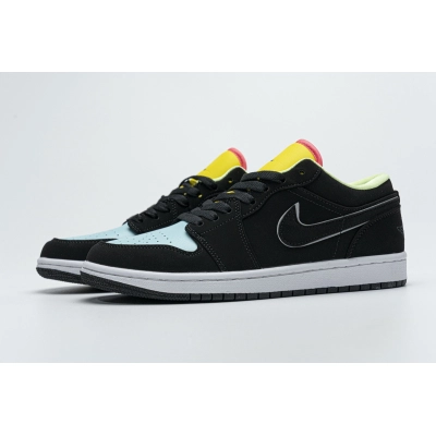 Get Air Jordan 1 Low Black Aurora Green Laser Orange CK3022-013 01